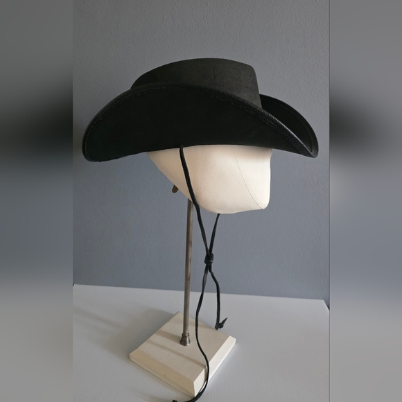 Vintage Winfield Cover Co. Suede Cowboy Hat, Leather Trim, Satin Lining. main image 8